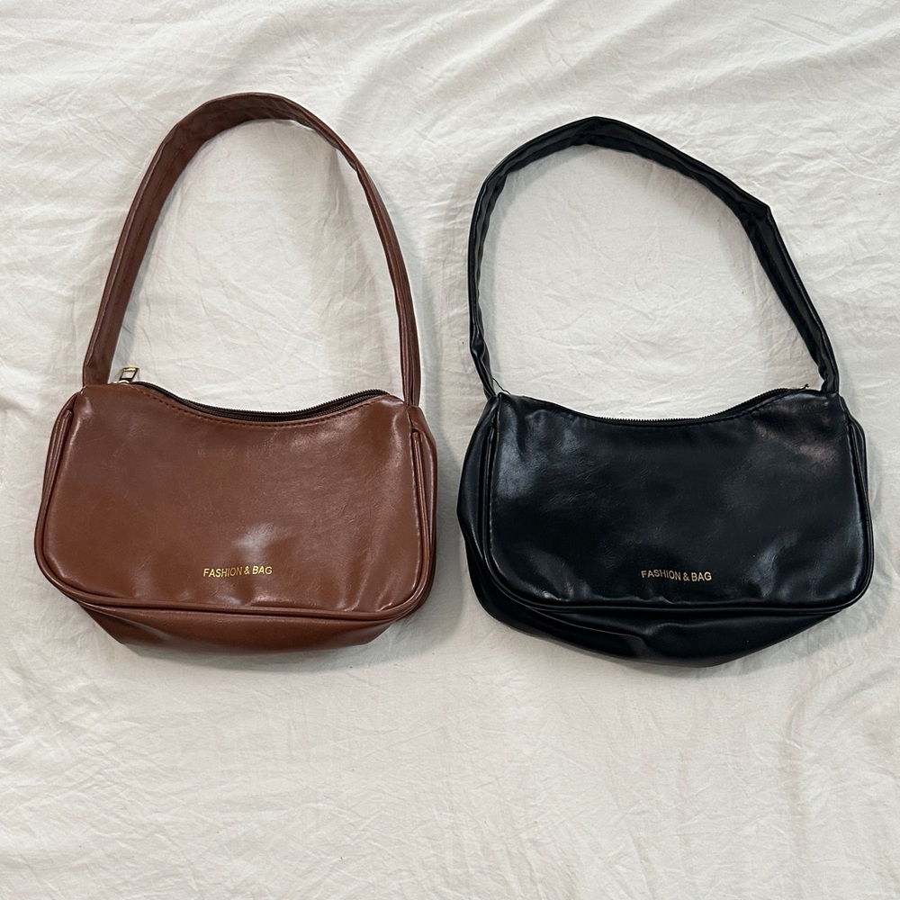Fashion Bug Brown and Black Shoulder Bag Duo